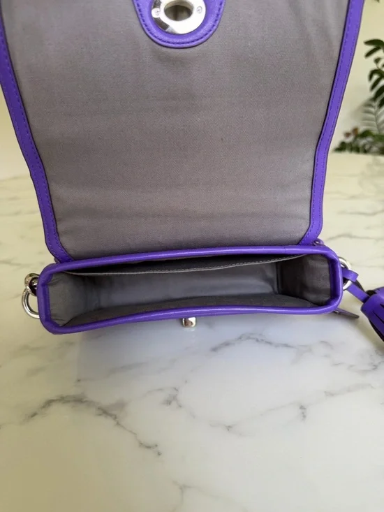 Coach Legacy Leather Penny Shoulder Crossbody Bag 19914 Ultraviolet Purple - Picture 14 of 15